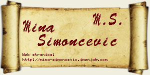 Mina Simončević vizit kartica